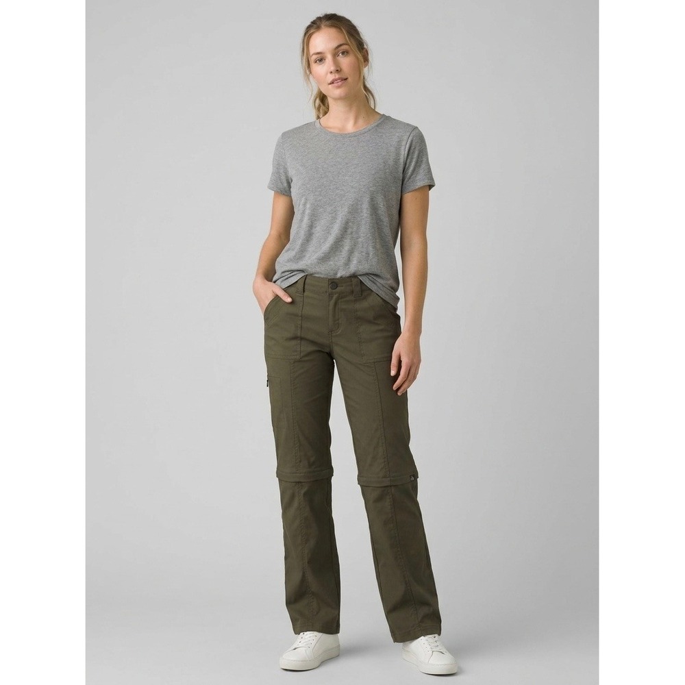 Prana Olive Green Womens Halle Convertible Hiking Zip Off Cargo Pants Size 6